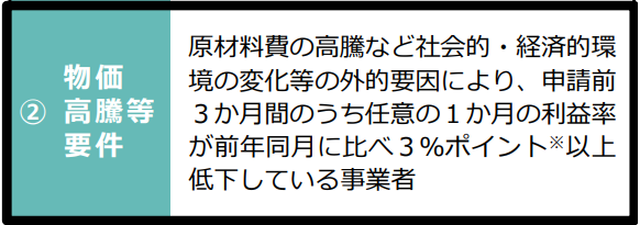 物価高騰要件